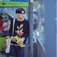 KOREAN STYLE TULIP EMBROIDERED UNISEX COTTON SWEATSHIRT - Thumbnail 4