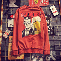 ROSE RED BLACK VINTAGE JAPANESE STYLE UNISEX COTTON SWEATSHIRT - Thumbnail 2