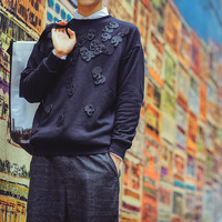 STREET FASHION MOSAIC SKULL EMBROIDERED SWEATSHIRT UNISEX - Thumbnail 2