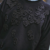 STREET FASHION MOSAIC SKULL EMBROIDERED SWEATSHIRT UNISEX - Thumbnail 4
