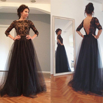 Long prom dress,lace prom dress,black prom dress,party prom dresses,prom dress 2016, evening dresses,1562557 - Thumbnail 5