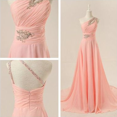 Pink prom dress,cheap prom dress,long prom dress,party prom dresses,chiffon prom dress,evening dresses,159067 - Thumbnail 5