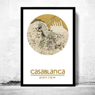 Casablanca - city poster - city map poster print