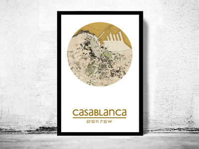 CASABLANCA - city poster - city map poster print