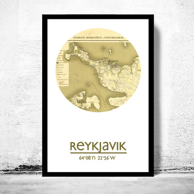 Reykjavik - city poster - city map poster print