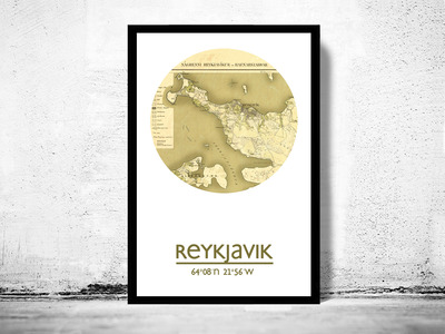 REYKJAVIK - city poster - city map poster print