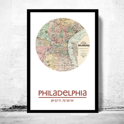 Philadelphia (2) - city poster - city map poster print