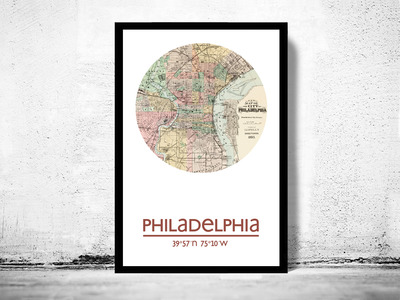 PHILADELPHIA (2) - city poster - city map poster print
