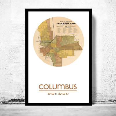 Columbus ohio - city poster - city map poster print - Thumbnail 4