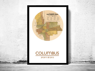 COLUMBUS OHIO - city poster - city map poster print