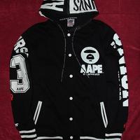 BLACK WHITE LOGO RETRO CLASSIC HOODIE SWEATER JACKET - Thumbnail 2