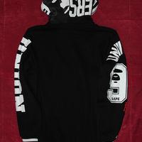 BLACK WHITE LOGO RETRO CLASSIC HOODIE SWEATER JACKET - Thumbnail 4