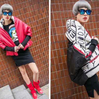 Carrousel reversible bat sleeve letter figured coat