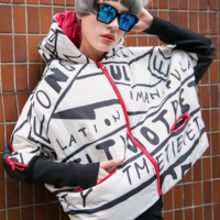 CarROUsel REVERSIBLE BAT SLEEVE LETTER FIGURED COAT - Thumbnail 1