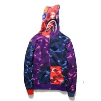 BATHING UNIVERSE SHARK CAMO HOODIE SPORT SWEATSHIRT - Thumbnail 3
