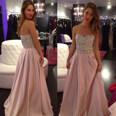 Pink prom dress,long prom dress,strapless prom dress,cheap prom dresses,party dress,evening dresses,15909 - Thumbnail 5