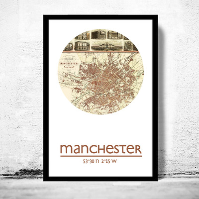 Manchester - city poster - city map poster print - Thumbnail 1