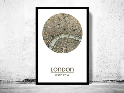 LONDON - city poster (2) - city map poster print