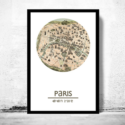 Paris - city poster (2) - city map poster print - Thumbnail 3