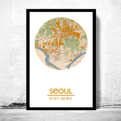 Seoul - city poster - city map poster print