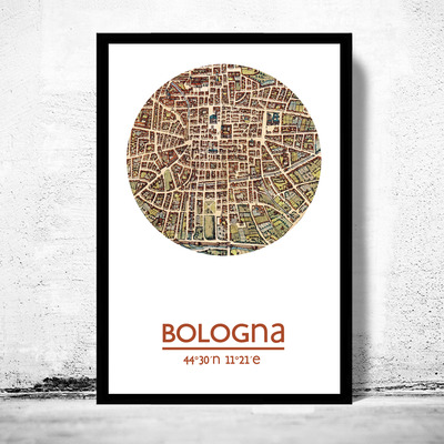Bologna - city poster - city map poster print