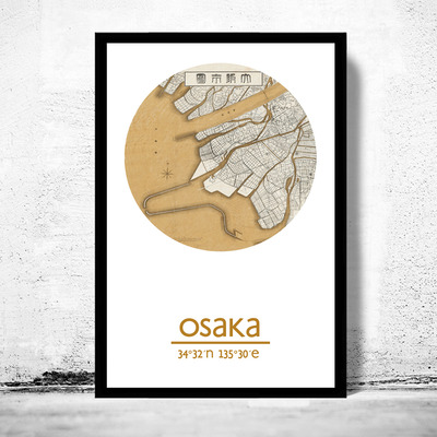 Osaka - city poster - city map poster print