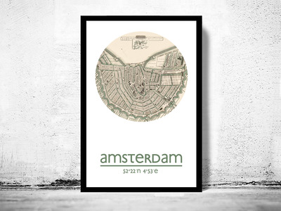 AMSTERDAM - city poster - city map poster print