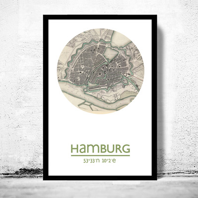 Hamburg - city poster - city map poster print - Thumbnail 2