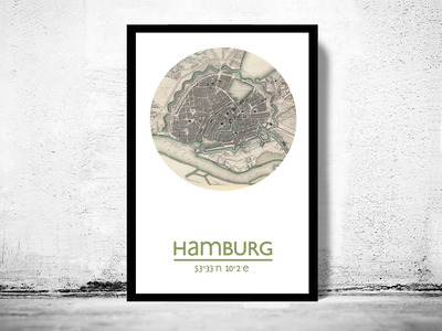 HAMBURG - city poster - city map poster print