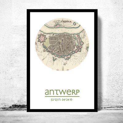 Antwerp - city poster - city map poster print - Thumbnail 1