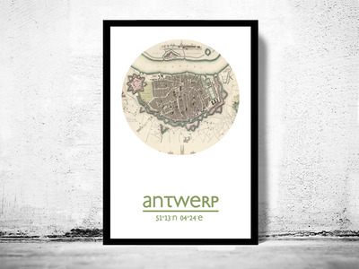 ANTWERP - city poster - city map poster print