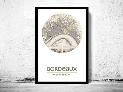 BORDEAUX - city poster - city map poster print