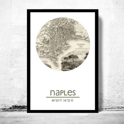 Naples - city poster - city map poster print