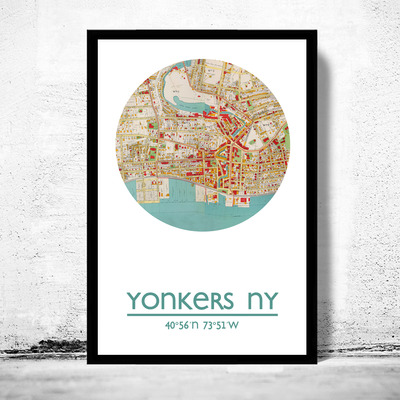 Yonkers - city poster - city map poster print - Thumbnail 5