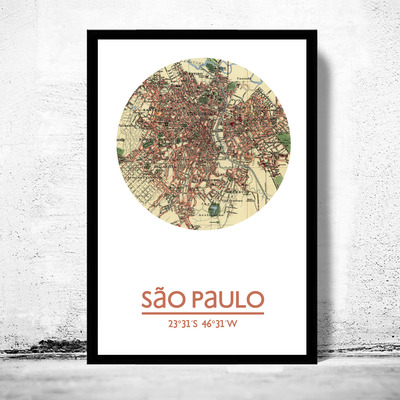 SÃo paulo - city poster - city map poster print