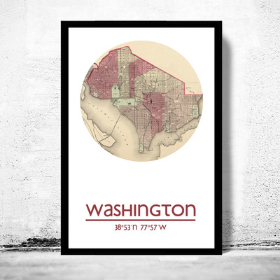 Washington - city poster - city map poster print