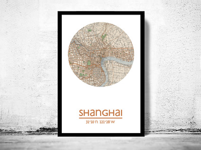 SHANGHAI - city poster - city map poster print