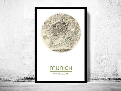 MUNICH - city poster - city map poster print