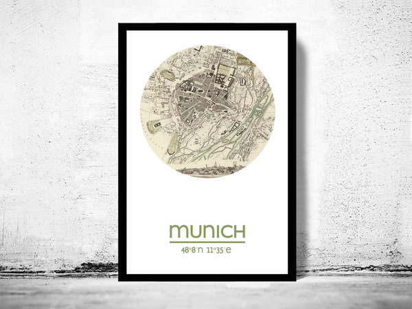 MUNICH - city poster - city map poster print