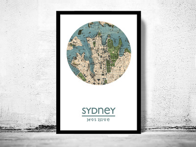 SYDNEY - city poster - city map poster print