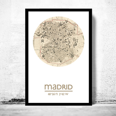 Madrid - city poster - city map poster print