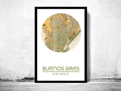 BUENOS AIRES - city poster - city map poster print