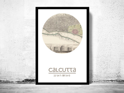CALCUTTA - city poster - city map poster print