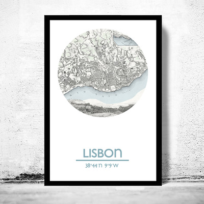 Lisbon - city poster - city map poster print