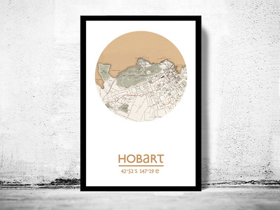 HOBART - city poster - city map poster print