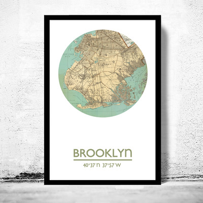 Brooklyn - city poster - city map poster print