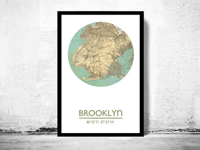 BROOKLYN - city poster - city map poster print