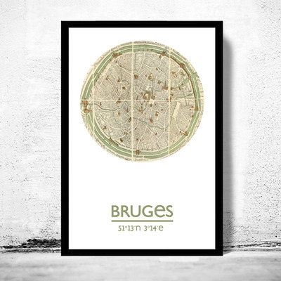 Bruges - city poster - city map poster print