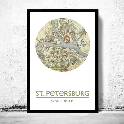 Saint petersburg - city poster - city map poster print - Thumbnail 4