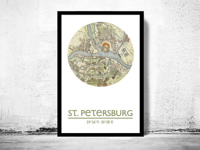 SAINT PETERSBURG - city poster - city map poster print